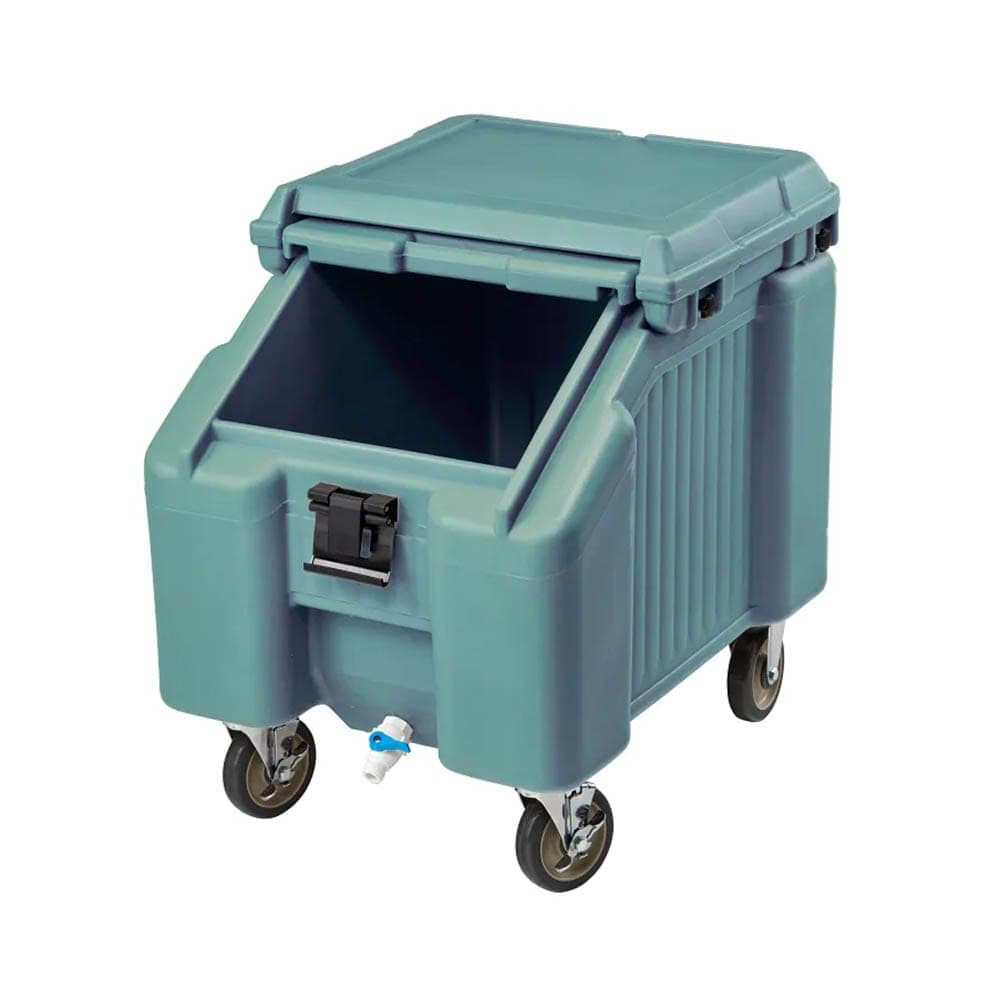 Cambro ICS125T401 125 lb SlidingLid™ Insulated Mobile Ice Caddy - Plastic, Slate Blue
