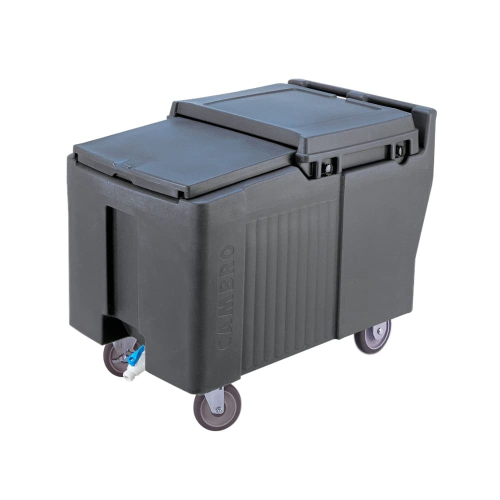 Cambro ICS175L191 175 lb SlidingLid™ Insulated Mobile Ice Caddy - Plastic, Granite Gray