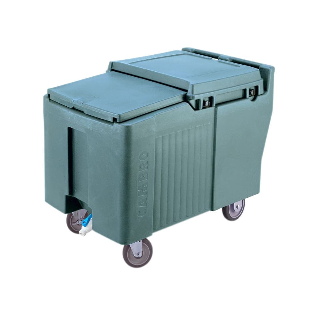 Cambro ICS175L401 175 lb SlidingLid™ Insulated Mobile Ice Caddy - Plastic, Slate Blue