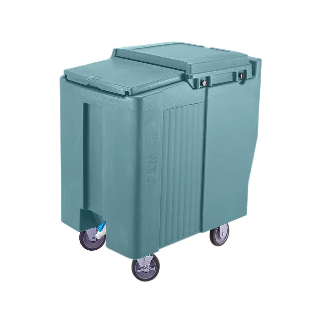 Cambro ICS175T401 175 lb SlidingLid™ Insulated Mobile Ice Caddy - Plastic, Slate Blue