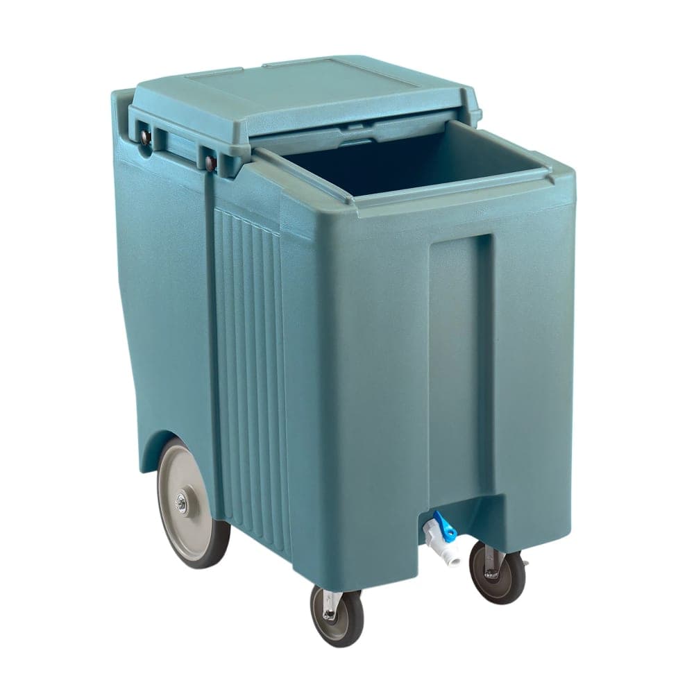 Cambro ICS175TB401 175 lb SlidingLid™ Insulated Mobile Ice Caddy - Plastic, Slate Blue