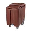 Cambro ICS200TB131 200 lb SlidingLid™ Insulated Mobile Ice Caddy - Plastic, Dark Brown thumbnail 2