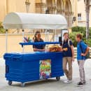Cambro KVC854C186 Kiosk Type Food Cart w/ Cover & Lockable Storage, 85 1/8"L x 33 1/2"W x 94"H, Blue thumbnail 2