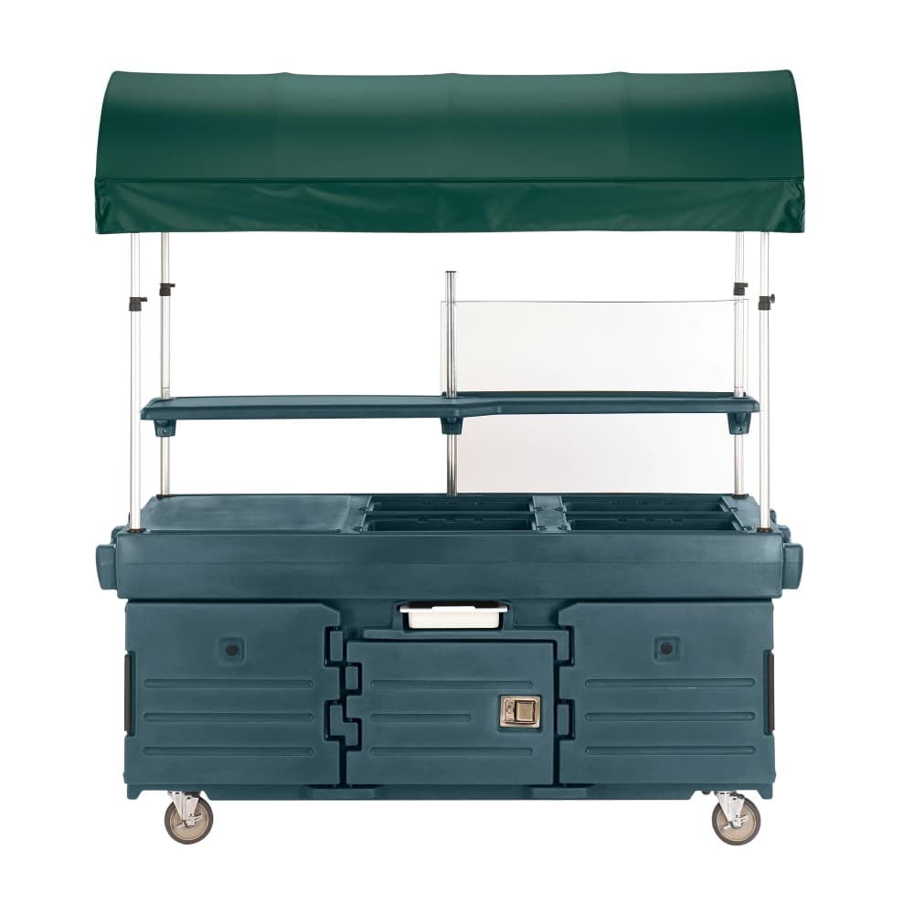 Cambro KVC854C191 Kiosk Type Food Cart w/ Cover & Lockable Storage, 85 1/8"L x 33 1/2"W x 94"H, Gray