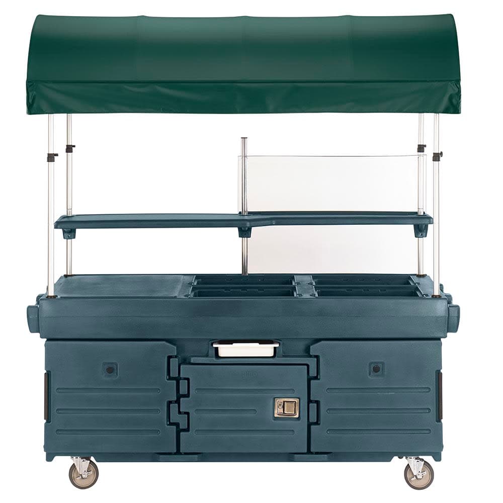 Cambro KVC854C192 Kiosk Type Food Cart w/ Cover & Lockable Storage, 85 1/8"L x 33 1/2"W x 94"H, Green