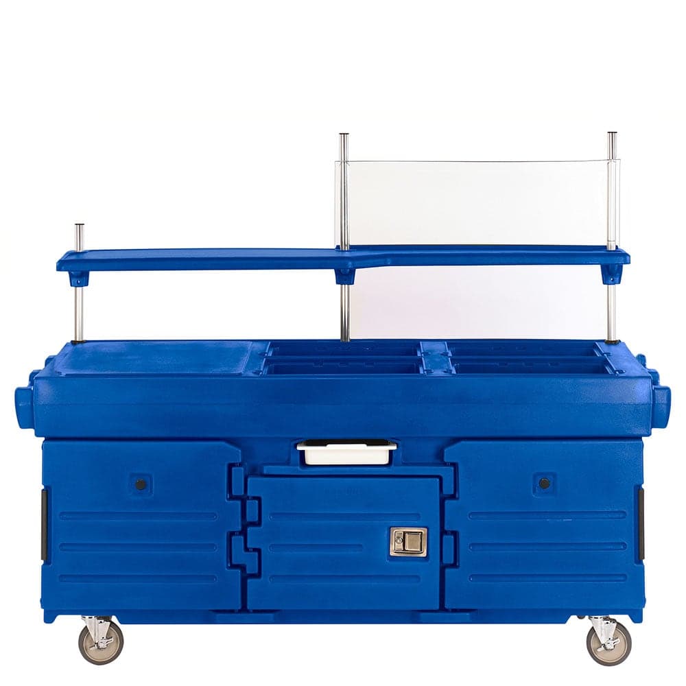 Cambro KVC856186 Kiosk Type Food Cart w/ Lockable Storage, 85 1/8"L x 33 1/2"W x 70 1/2"H, Blue