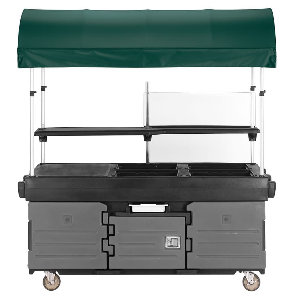 Cambro KVC856C426 Kiosk Type Food Cart w/ Cover & Lockable Storage, 85 1/8"L x 33 1/2"W x 94"H, Gray