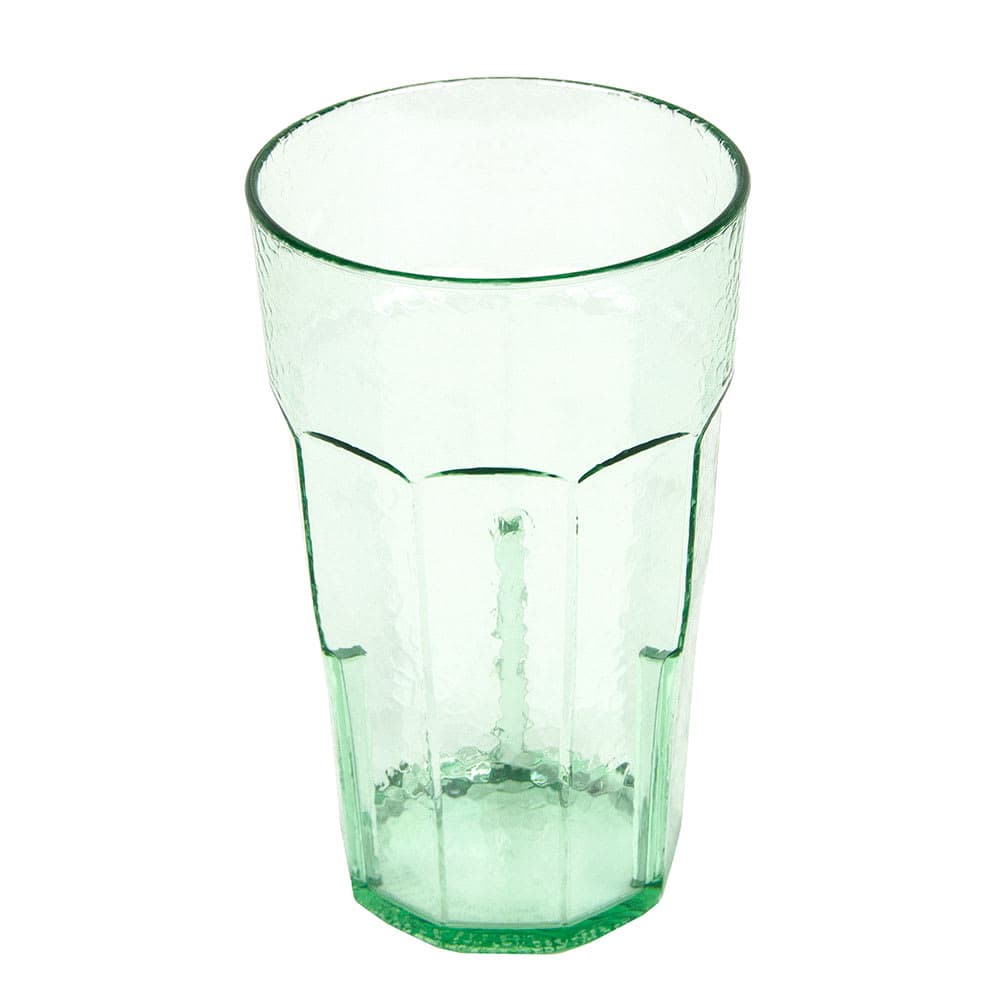 Cambro LT22427 22 oz Spanish Green Hammered Plastic Tumbler