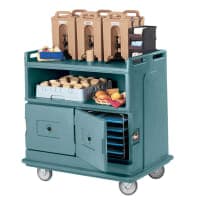 Cambro MDC24191 44 1/2" Polymer Beverage Service Cart, 30"D x 44"H, Gray thumbnail 3