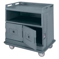 Cambro MDC24F401 44 1/2" Polymer Beverage Service Cart, 30"D x 44"H, Blue thumbnail 2