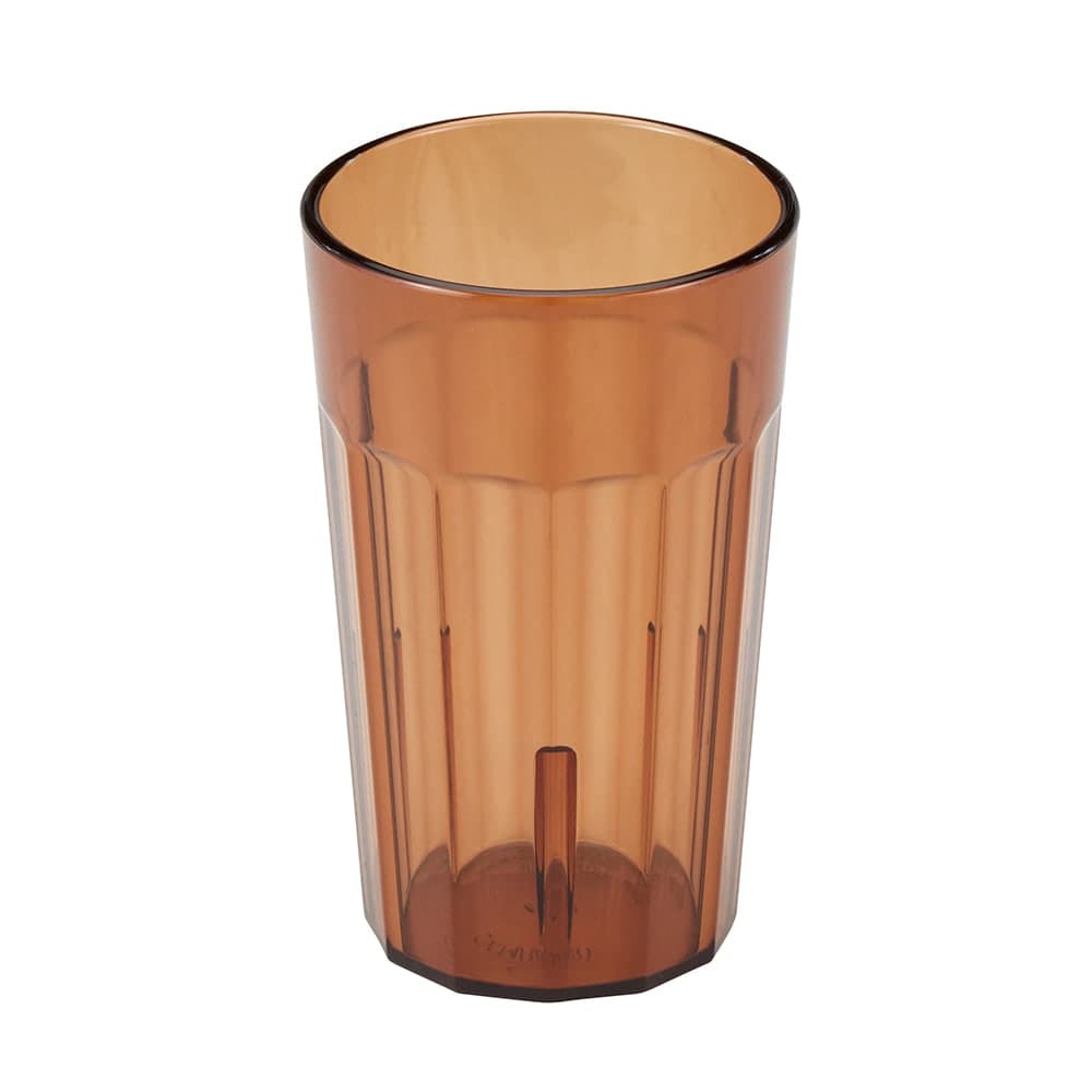 Cambro NT10153 10 oz Amber Fluted Plastic Tumbler