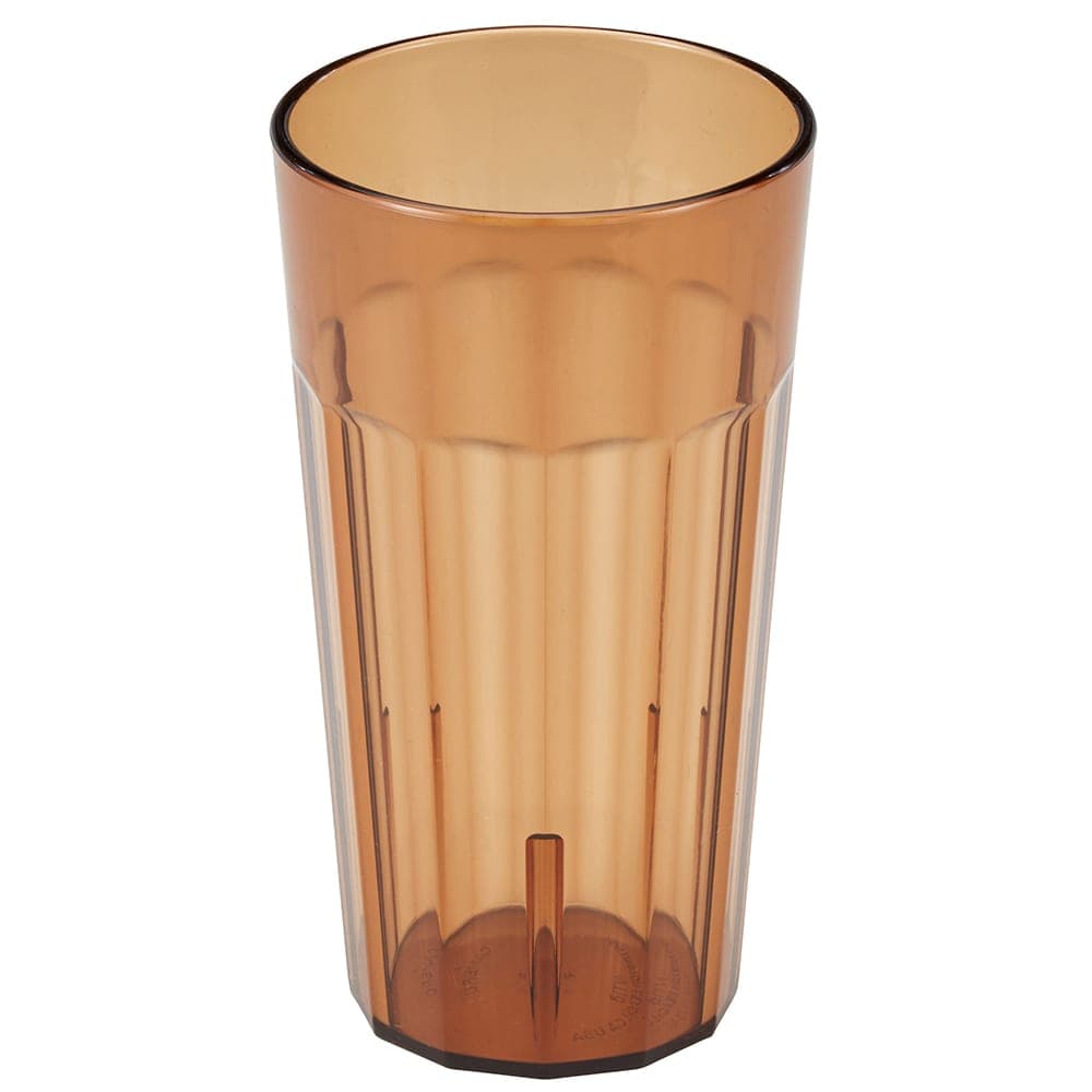 Cambro NT16153 16 2/5 oz Amber Fluted Plastic Tumbler