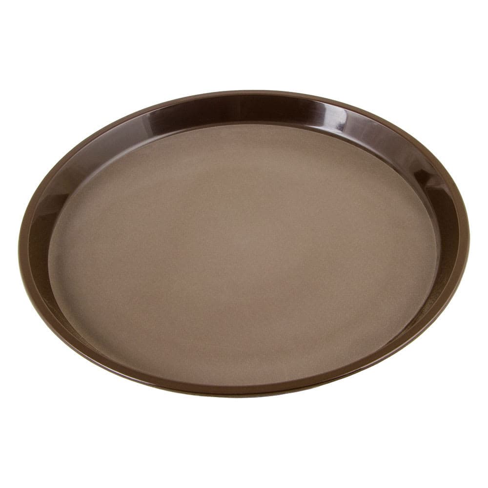 Cambro PT1100167 11" Round Polytread Tray - Brown