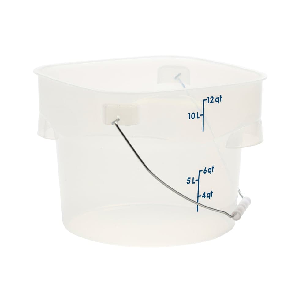 Cambro PWB12PROPP190 12 qt. CamRound® FreshPro Food Storage Pail w/ Bail Handle - Polypropylene, Translucent