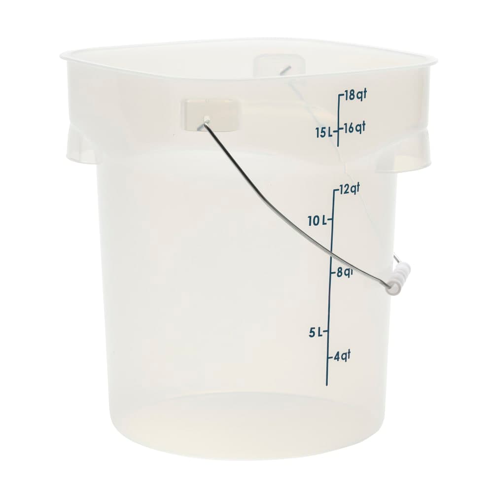 Cambro PWB22PROPP190 22 qt. CamRound® FreshPro Food Storage Pail w/ Bail Handle - Polypropylene, Translucent