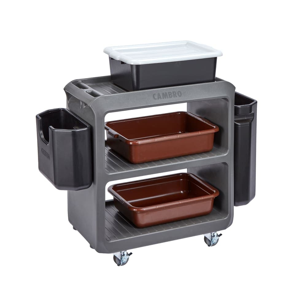 Cambro SC225S615 31 1/4" Beverage Service Cart, 18"D x 34" H, Charcoal Gray