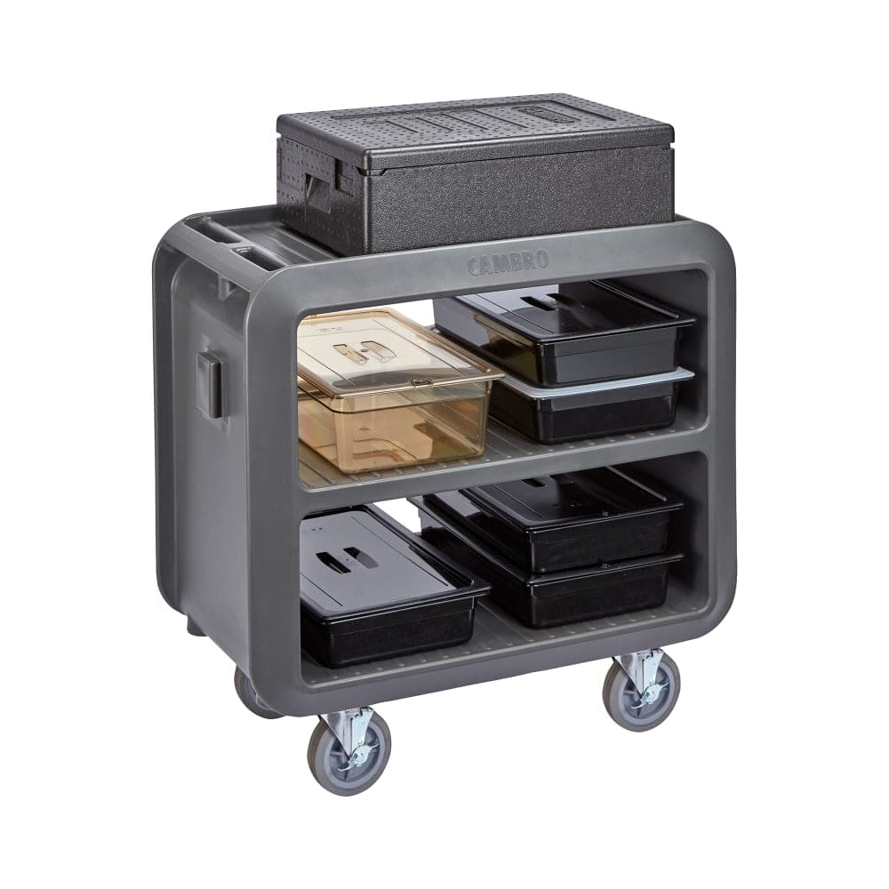 Cambro SC230S615 37 1/2" Beverage Service Cart, 22"D x 37 1/4" H, Charcoal Gray