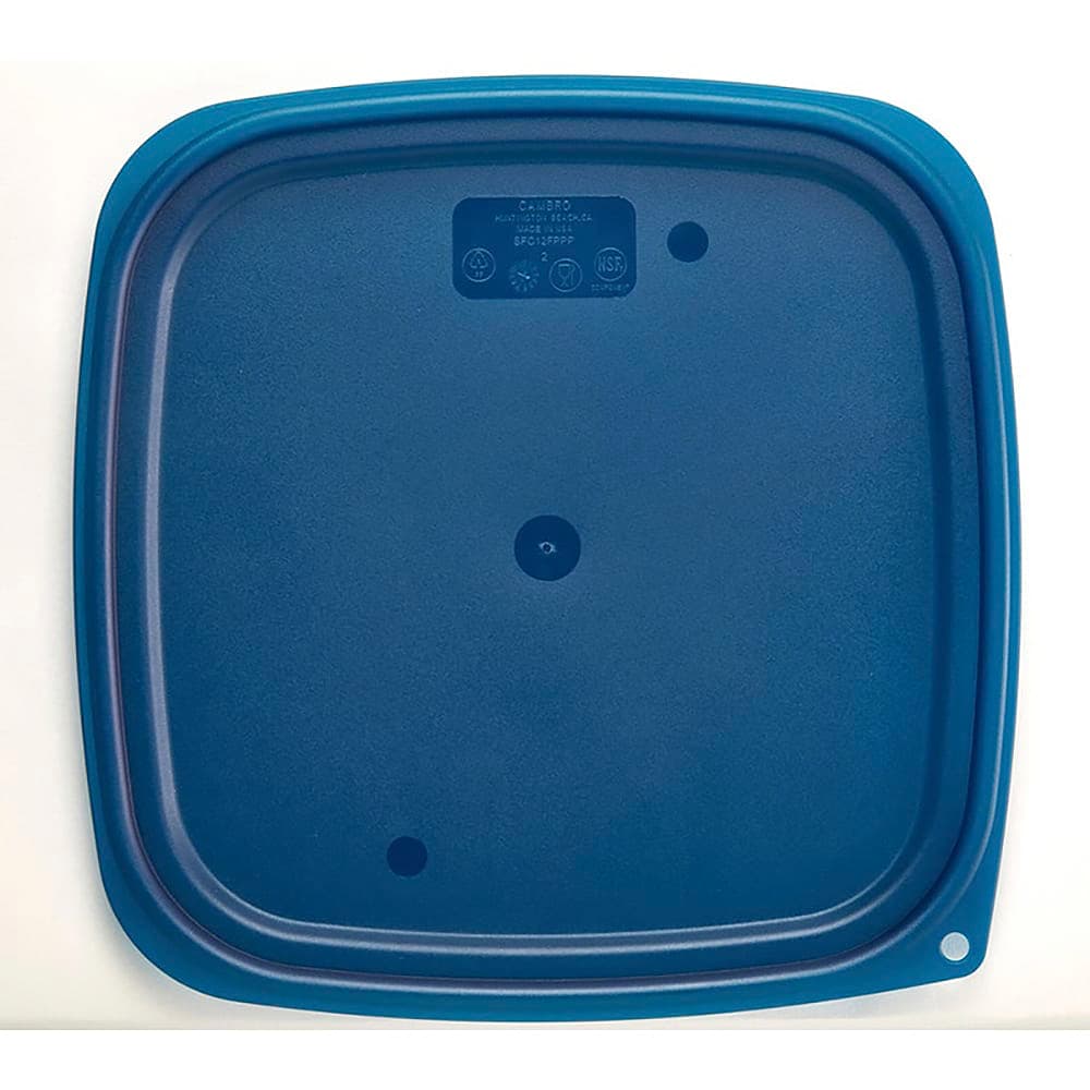 Cambro SFC12FPPP267 CamSquare® FreshPro Cover for 12, 18 & 22 qt Containers, Polyethylene, Translucent Blue