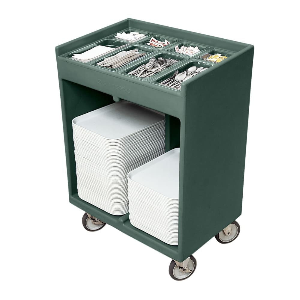 Cambro TC1418192 Tray & Silver Cart - Pans/Cover, Granite Green
