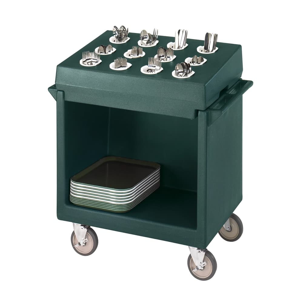 Cambro TDC2029192 38 1/8" Mobile Dish Caddy w/ (1) Shelf - Plastic, Granite Green