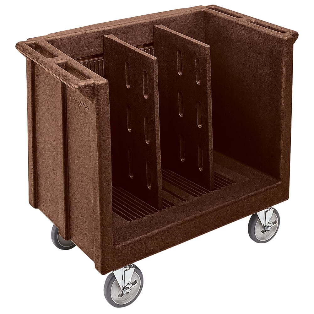 Cambro TDC30131 38 7/8" Mobile Dish Caddy w/ (3) Columns - Plastic, Dark Brown