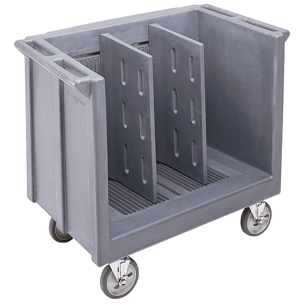 Cambro TDC30191 38 7/8" Mobile Dish Caddy w/ (3) Columns - Plastic, Granite Gray