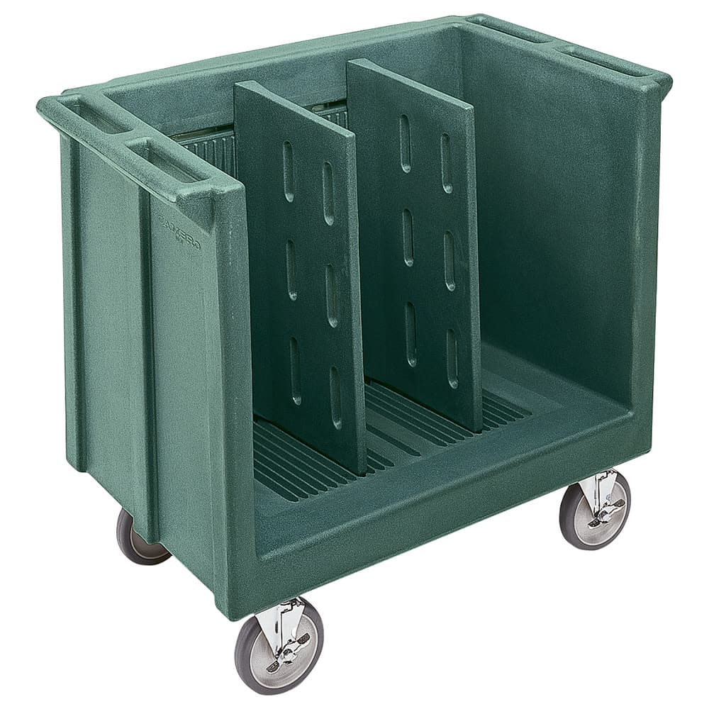 Cambro TDC30192 38 7/8" Mobile Dish Caddy w/ (3) Columns - Plastic, Granite Green