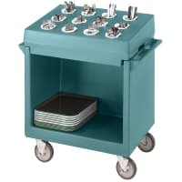 Cambro TDCR12192 Dish Cart & Cutlery Rack - 12 Compartment, Granite Green thumbnail 4