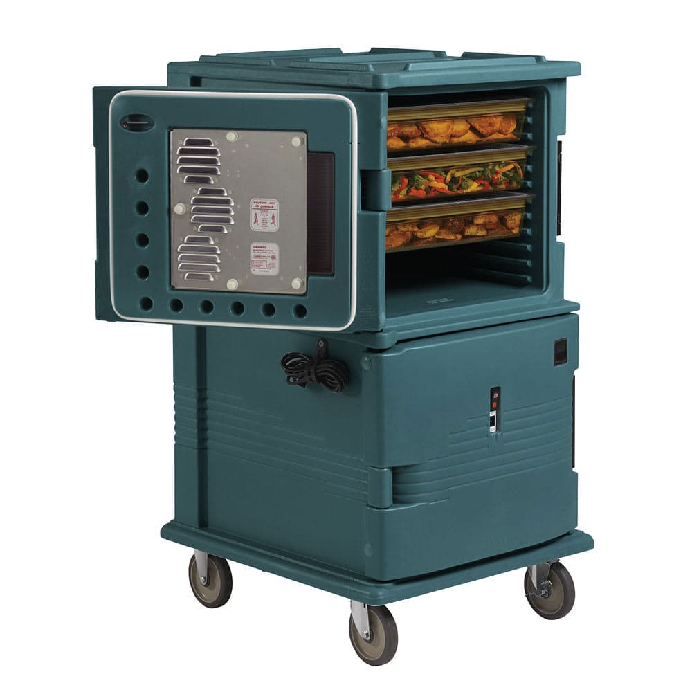 Cambro UPCHT1600HD192 Ultra Camcart® Insulated Food Carrier w/ (24) Pan Capacity, Granite Green, HD Casters, 110v