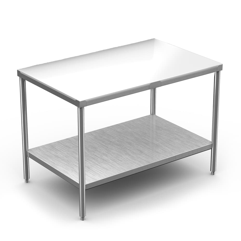 Winholt DPTS-3672 72" Poly Top Work Table w 5/8" Top, Stainless Base, 36"D