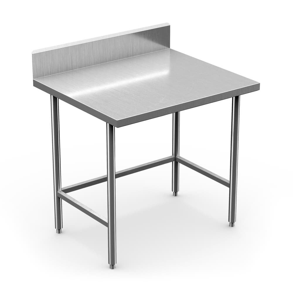 Winholt DTB-3696 96" 16 ga Work Table w/ 304 Series Stainless Steel Top, 6" Backsplash