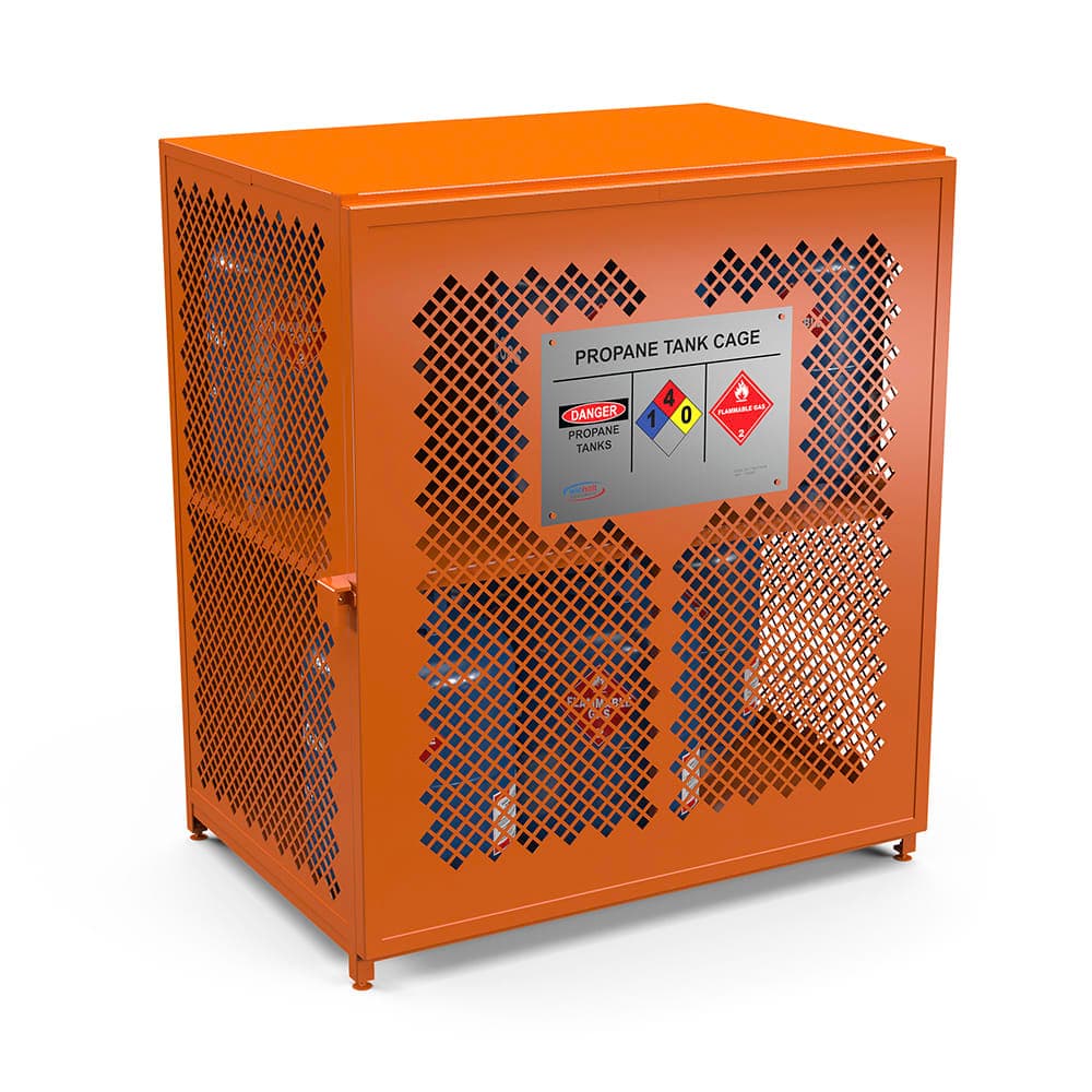 Winholt SC-1740-51H-2S 45" Stationary Security Cage - 30" W, Orange Painted