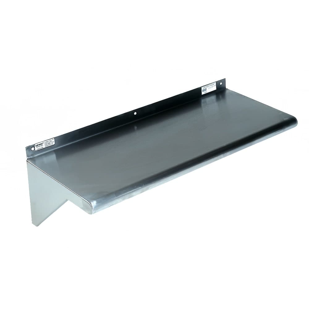 Winholt SSWMS108 Fabricated Wall Mounted Shelf, 96"W x 10"D, Stainless Steel
