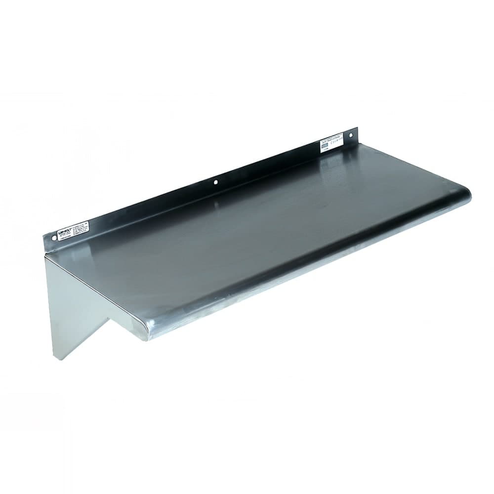 Winholt SSWMS123-KD Solid Wall Mounted Shelf, 36"W x 12"D, Stainless