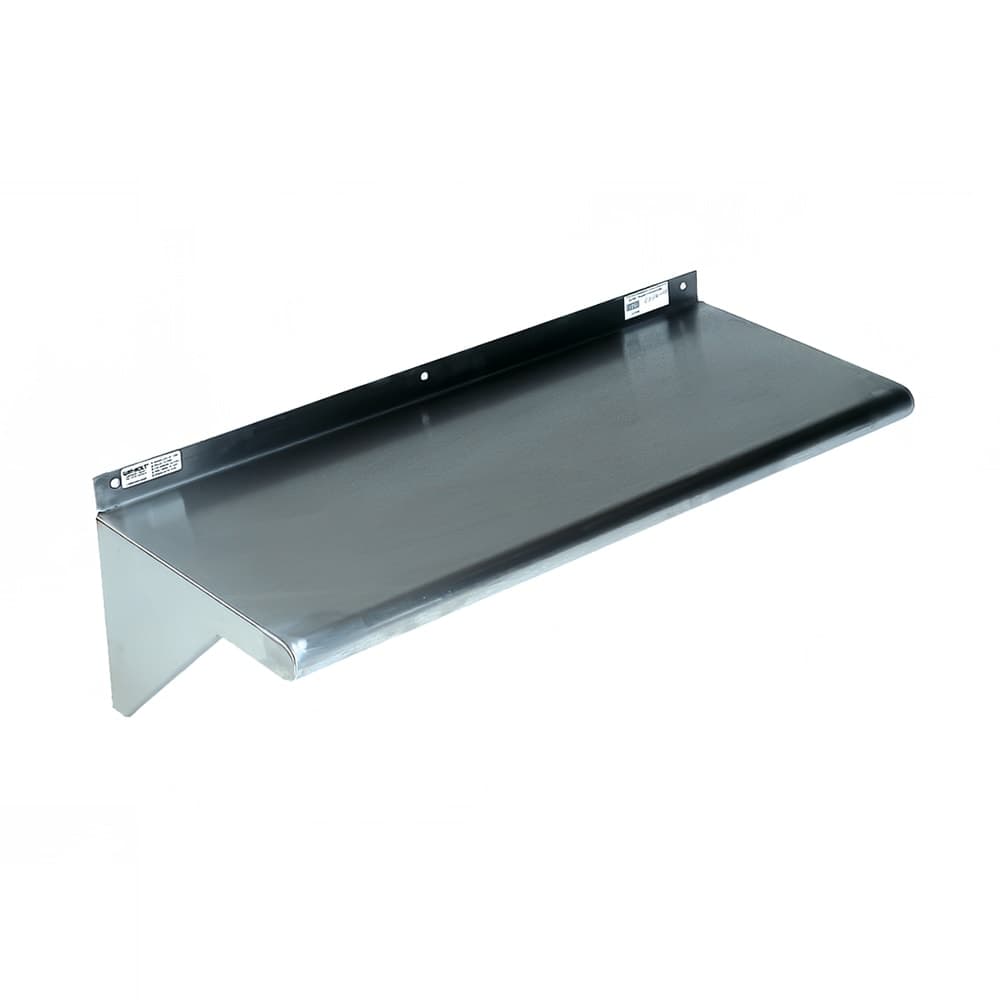 Winholt SSWMS124 Solid Wall Mounted Shelf, 48"W x 12"D, Stainless