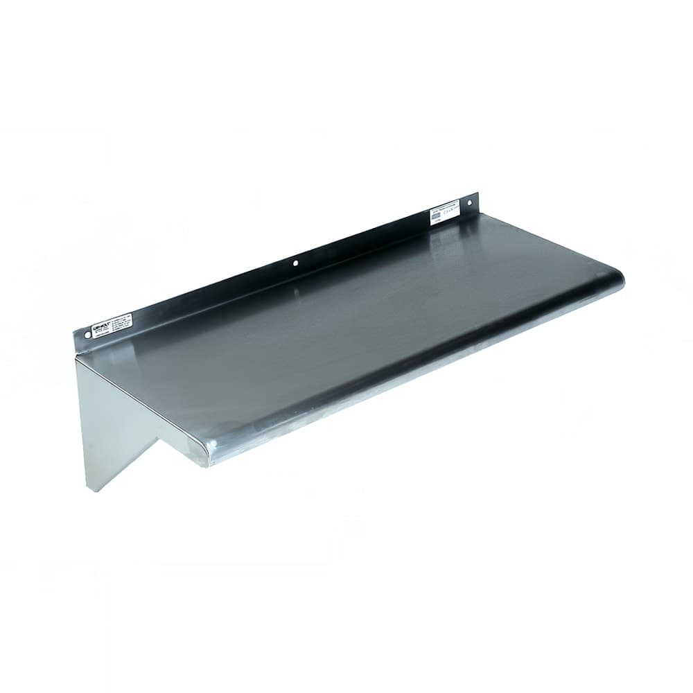 Winholt SSWMS156 Fabricated Wall Mounted Shelf, 72"W x 15"D, Stainless Steel
