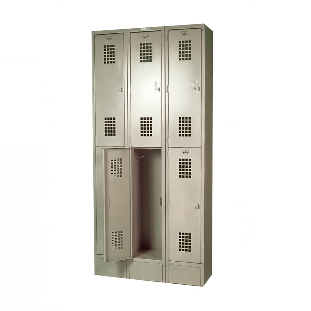 Winholt WL-6 3 Column Locker w/ (6) 12"W x 12"D x 36"H Compartments, Beige