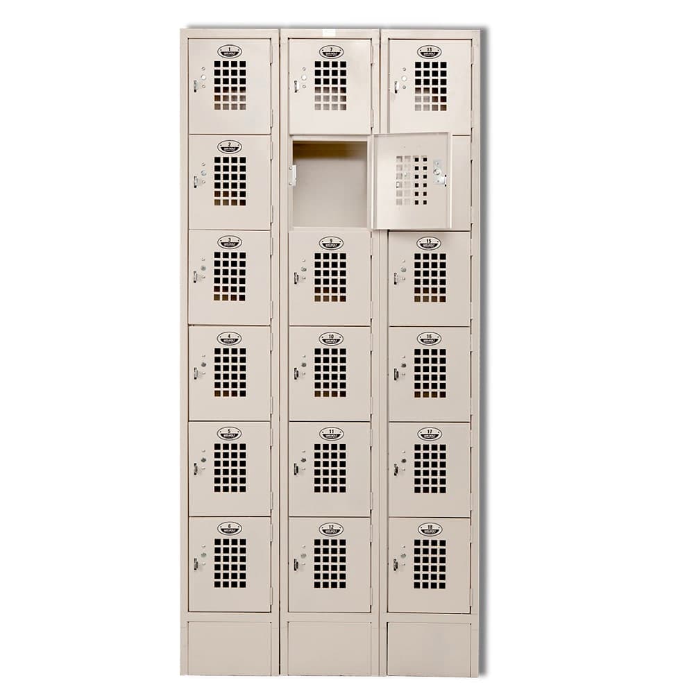 Winholt WL-618-15 3 Column Locker w/ (18) 10" x 15" x 12" Compartments, Beige