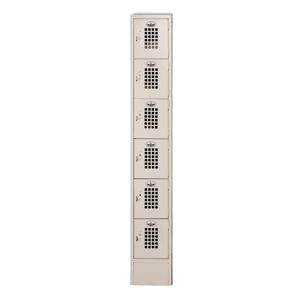Winholt WL-66 1-Column Locker w/ (6) 10" x 12" x 12" Compartments, Beige