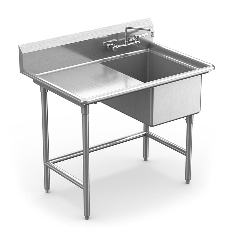 Winholt WS1T1824LD18 38 1/2" 1 Compartment Sink w/ 18"L x 24"W Bowl, 12" Deep