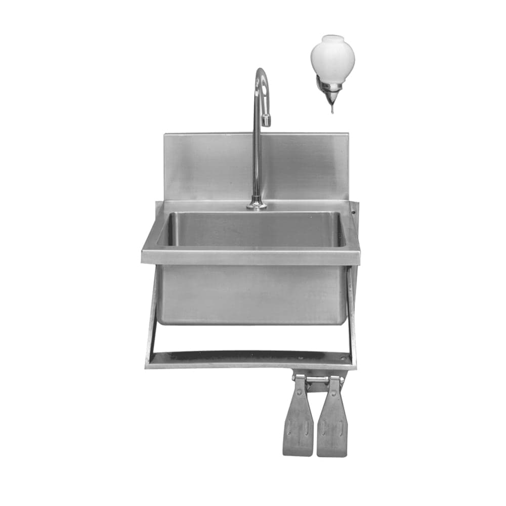 Winholt WWHS1410SP Wall Mount Commercial Hand Sink w/ 14"L x 10"W x 6"D Bowl, Gooseneck Faucet