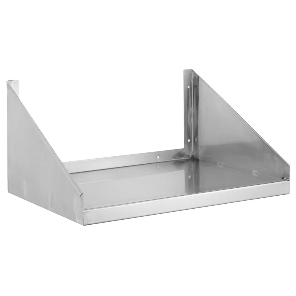 Channel Solid Wall Mounted Microwave Shelf, 24"W x 24"D, Stainless (MWS2424)