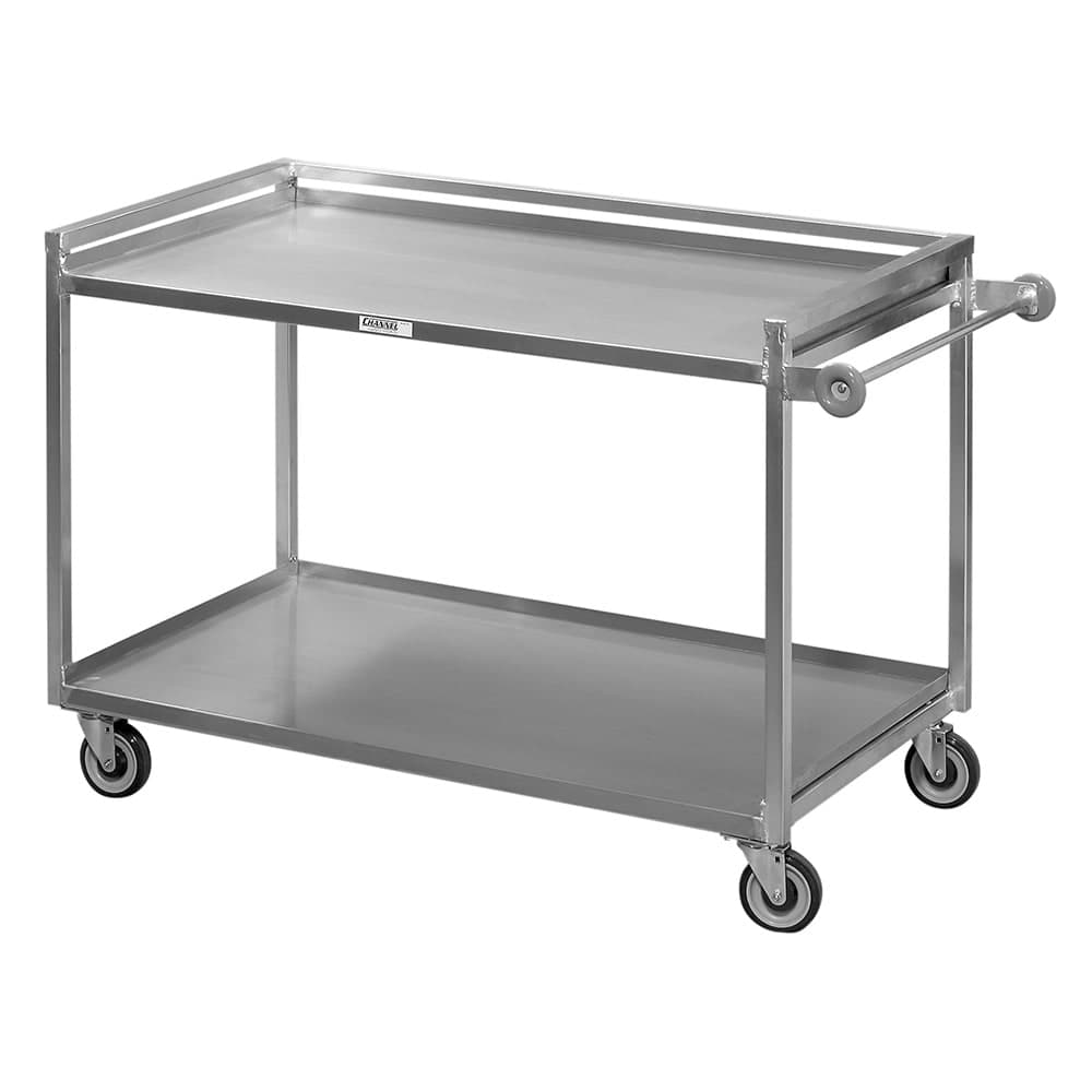 Channel 2 Level Aluminum Utility Cart w/ 1000 lb Capacity, Raised Ledges (TDC2953A-2)