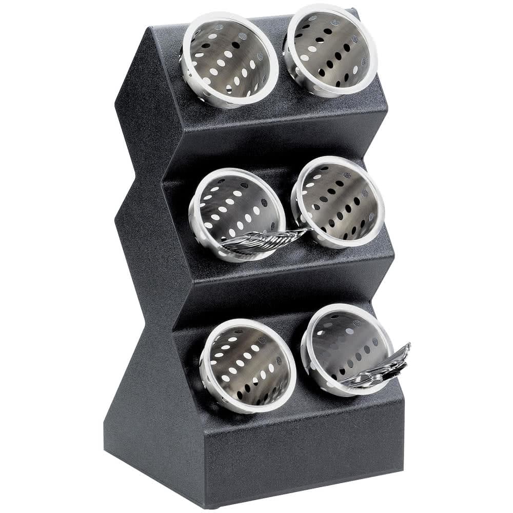 Cal-Mil 1016-6 20" 3 Section Cylinder Display - Plastic, Black