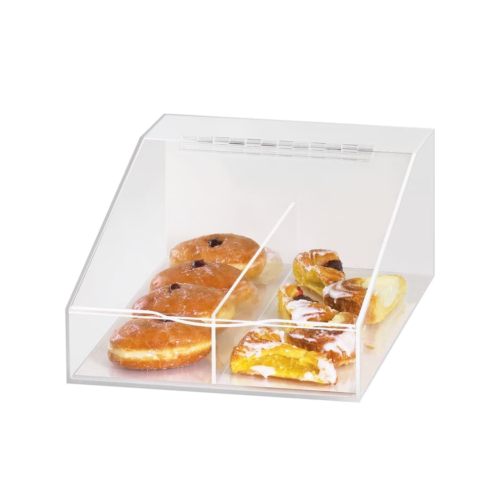 Cal-Mil 123 2 Section Pastry Display Case w/ Hinged Lid - Acrylic, Clear