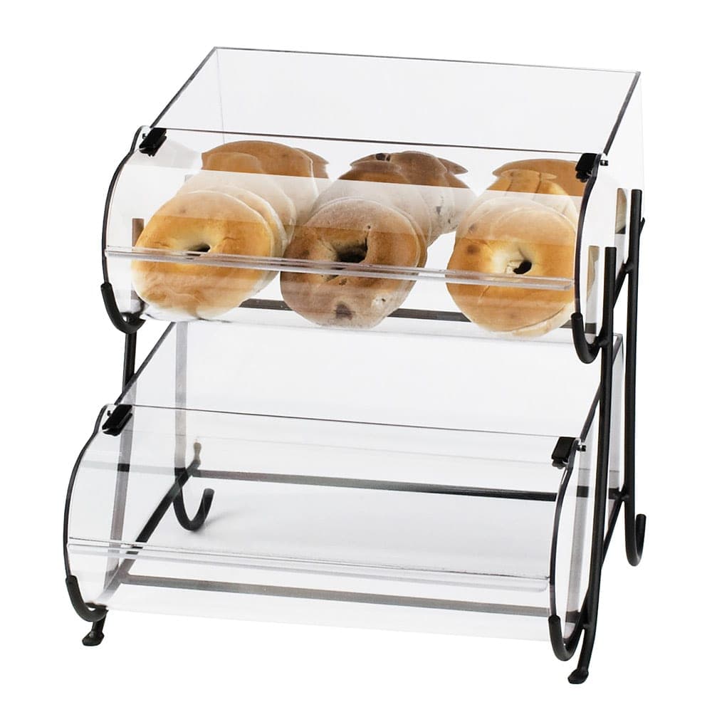 Cal-Mil 1280-2 2 Tier Display Stand w/ (2) 10 x 14" Round Nose Bin & Wire Frame