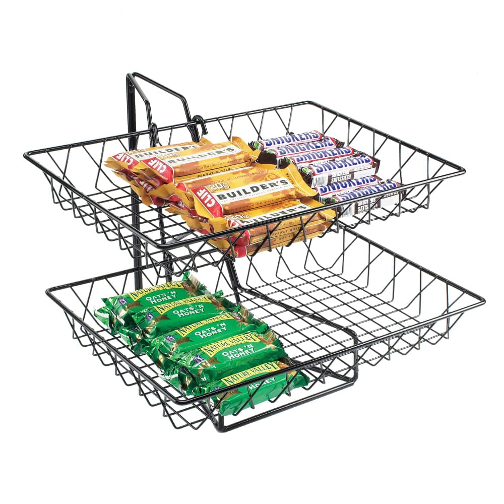 Cal-Mil 1291-2 2 Tier Display Stand - 18"W x 15"D x 15"H, Wire, Black