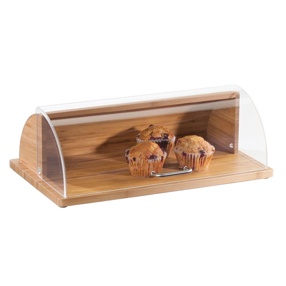 Cal-Mil 1333-60 Roll Top Bread Case - 20" x 11 1/2" x 6 1/2", Acrylic/Bamboo