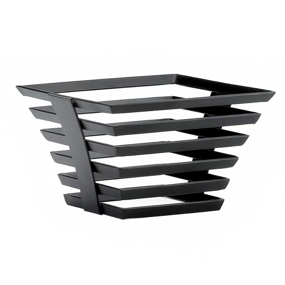 Cal-Mil 1465513 5" Metal Elevation Riser w/ 8" Square Crown, Black