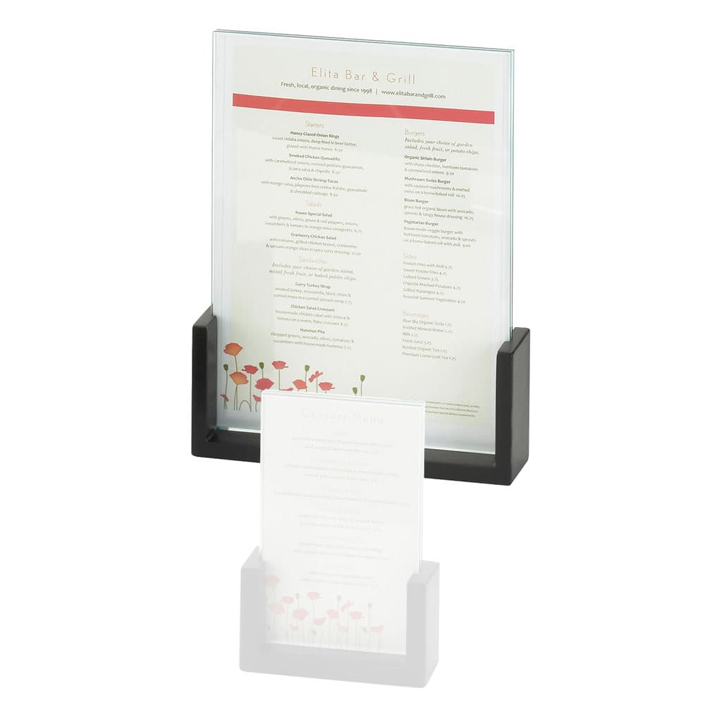 Cal-Mil 1510-811-96 Tabletop Menu Card Holder - 8 1/2" x 11", Acrylic/Midnight Bamboo
